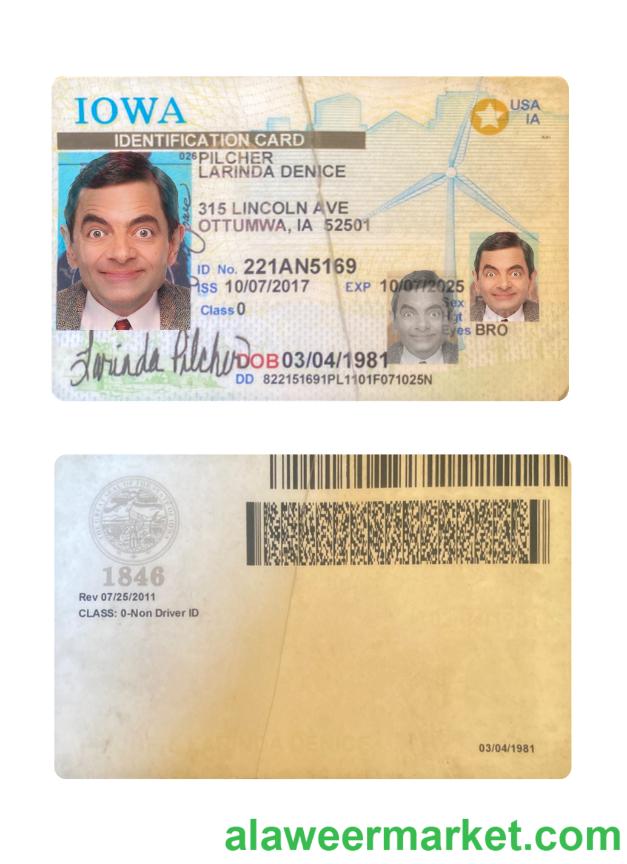 USA Iowa ID card